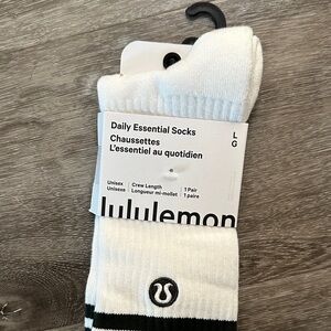 lululemon athletica White and Green Crew Socks